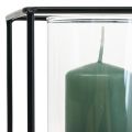 Floristik24 Bougeoir décoratif lanterne métal noir verre 12×12×13cm