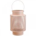 Floristik24 Lanterne décorative lanterne en métal rose avec anse Ø18cm H29cm