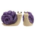 Floristik24 Escargots décoratifs figurines décoratives violet beige lavande 12cm 2pcs
