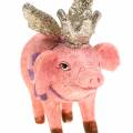 Floristik24 Figurine décorative cochon avec couronne 9cm 2pcs