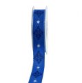 Floristik24 ruban décoratif blue avec motif 25mm 20m