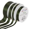 Ruban décoratif en taffetas, vert, largeurs variées, 50 m | Floristik24.be