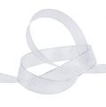 Ruban déco rayures lurex argent 25mm 20m | Floristik24.be