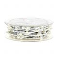 Floristik24 Ruban décoratif argent avec perles 10mm 8m