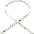 Floristik24 Ruban ruban cadeau de Noël motif étoile blanc 15mm 20m