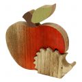 Floristik24 Figurine décorative pomme avec hérisson rouge, naturel 13cm 3pcs