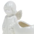 Floristik24 Figure à décorer ange avec coeur 9,5cm blanc