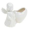 Floristik24 Figure à décorer ange avec coeur 9,5cm blanc