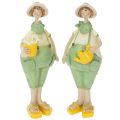Floristik24 Figurines décoratives décoration de table de jardinier été vert jaune 16,5×5,5cm 2pcs
