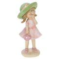 Figurines décoratives fille avec chapeau rose vert 6,5x5,5x14,5cm 2pcs | Floristik24.be