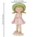 Figurines décoratives fille avec chapeau rose vert 6,5x5,5x14,5cm 2pcs | Floristik24.be