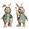 Floristik24 Figurines déco lapin déco avec ombrelle H10,5cm 4pcs