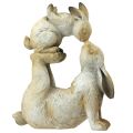 Floristik24 Figurines décoratives mère lapin avec enfant lapin gris marron H35cm