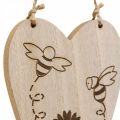 Floristik24 Cintre décoratif en bois coeurs décoratifs fleurs abeilles décoration 10x15cm 6 pièces