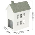 Maison décorative en métal en forme de maison avec fenêtres et cheminée, 22 cm | Floristik24.be