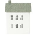 Maison décorative en métal en forme de maison avec fenêtres et cheminée, 22 cm | Floristik24.be