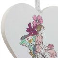 Floristik24 Coeur décoratif à suspendre, décoration pendentif coeur elfe 12cm 6pcs