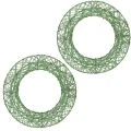 Floristik24 Couronne décorative en treillis métallique vert pour projets de bricolage, 19 cm, 2 pièces
