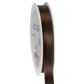 Floristik24 Ruban cadeau en taffetas marron pour décoration festive, 15 mm de large, 10 m de long