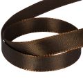 Ruban cadeau en taffetas marron pour décoration festive, 15 mm de large, 10 m de long | Floristik24.be