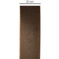 Ruban de taffetas marron en rouleau, polyvalent pour la décoration, 25 mm de large, 50 m de long | Floristik24.be