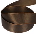 Ruban de taffetas marron en rouleau, polyvalent pour la décoration, 25 mm de large, 50 m de long | Floristik24.be