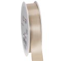 Floristik24 Ruban décoratif en taffetas satiné beige, 25 mm, 50 m