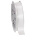 Floristik24 Ruban décoratif en taffetas blanc, 25 mm de large, 50 m de long