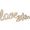 Floristik24 Coeurs &quot;Love&quot; décoration en bois naturel avec signe de décoration aimanté 20,5/25cm 6 pièces