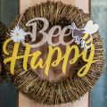 Floristik24 Panneau décoratif abeille « Bee Happy » décoration d&#39;été en bois 31×18cm 2pcs