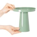 Plateau décoratif en métal vert, à base ronde, pour compositions florales, 20 cm | Floristik24.be