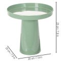 Plateau décoratif en métal vert, à base ronde, pour compositions florales, 20 cm | Floristik24.be