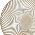 Floristik24 Assiette déco ronde blanc marron cannelures décoration de table Ø30cm H3cm