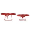 Plateau décoratif sur pied avec nœud en métal, 30 cm, lot de 2 pièces | Floristik24.be