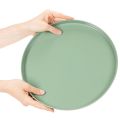 Assiette décorative ronde verte sur support pour la décoration de table, 30 cm | Floristik24.be