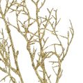 Floristik24 Branche décorative à paillettes Branche de Noël dorée L55cm