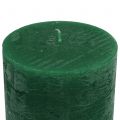 Bougies unies vert foncé 60x100mm 4 pcs | Floristik24.be