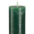Bougies de couleur unie bougies en bâton vert foncé 34x300mm 4 pcs | Floristik24.be