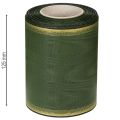 Ruban moiré vert foncé élégant, 125 mm, bordé de perles dorées, ruban de deuil, décoration de mariage, ruban à nœud | Floristik24.be