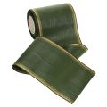 Ruban moiré vert foncé élégant, 125 mm, bordé de perles dorées, ruban de deuil, décoration de mariage, ruban à nœud | Floristik24.be