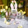 Floristik24 Mini oeufs de Pâques, oeufs en bois avec fleurs, décoration de Pâques violet, rose, jaune H3,5cm 6pcs