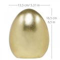 Floristik24 Oeuf en céramique doré, noble décoration de Pâques, objet déco oeuf métallique H16,5cm Ø13,5cm