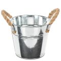 Floristik24 Seau avec anses en corde Ø14cm H12cm