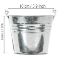 Seau Ø10 cm H8 cm, lot de 10. Zinc brillant. | Floristik24.be
