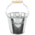 Floristik24 Seau Ø12 cm H10 cm, lot de 8. Zinc brillant.
