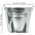 Seau Ø12 cm H10 cm, lot de 8. Zinc brillant. | Floristik24.be