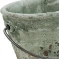 Floristik24 Seau à planter, vase en céramique, décoration de seau, optique antique Ø11,5cm H10,5cm 3pcs