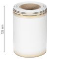 Ruban moiré élégant pour couronne, 125 mm, blanc avec bordure dorée - Ruban décoratif de haute qualité pour l'art floral et les célébrations | Floristik24.be
