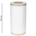 Ruban moiré élégant pour couronne, blanc 200 mm avec bordure nacrée dorée et finition spéciale, 25 m - Parfait pour les décorations et les fêtes | Floristik24.be