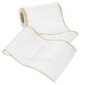 Ruban moiré élégant pour couronne, blanc 200 mm avec bordure nacrée dorée et finition spéciale, 25 m - Parfait pour les décorations et les fêtes | Floristik24.be